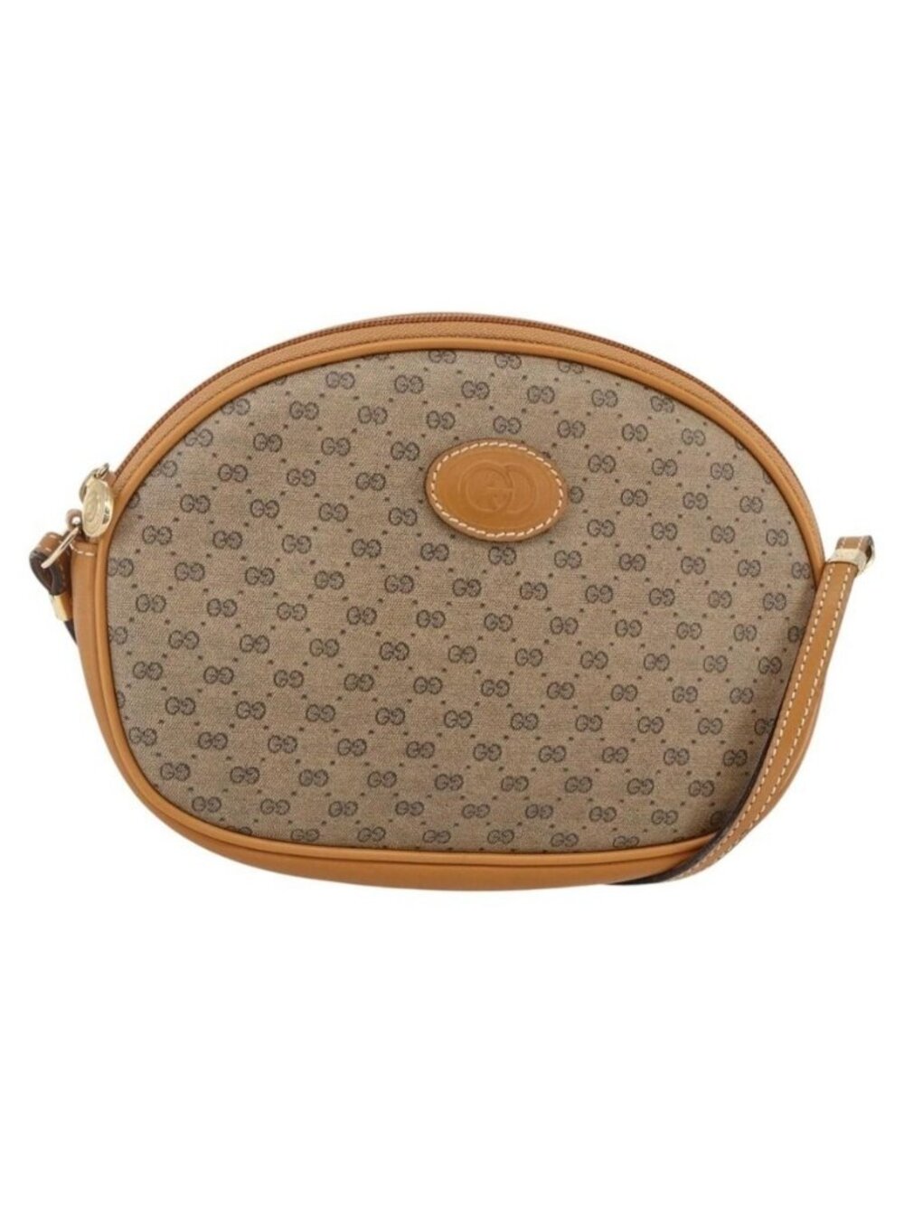 Authentic GUCCI Micro GG Supreme Shoulder Bag PVC Beige Gold 007 89 1113